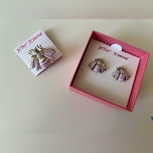 Betsey Johnson Bumble Bee Earrings & Ring